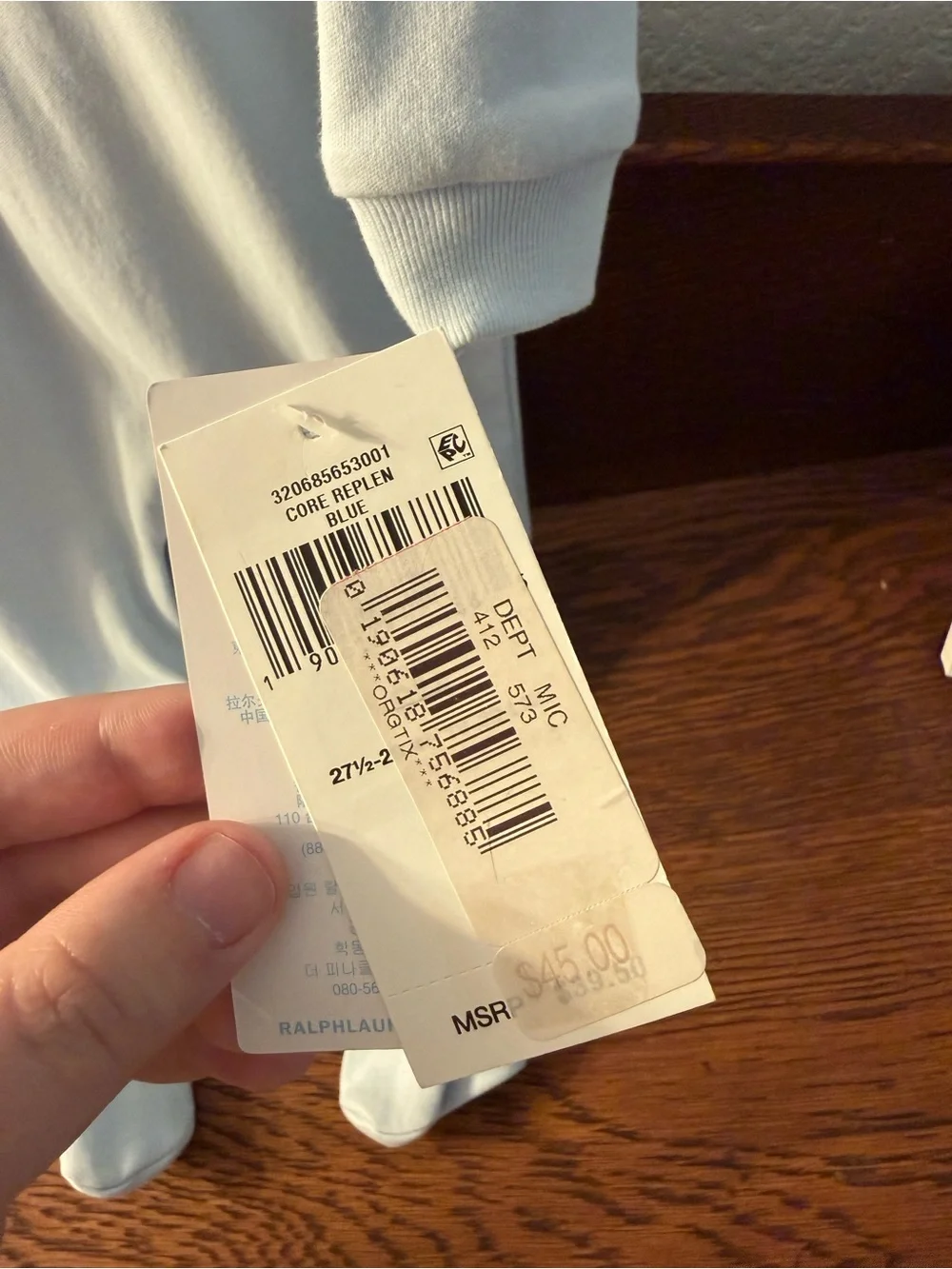 Ralph Lauren Light Blue Footed Polo Onesie